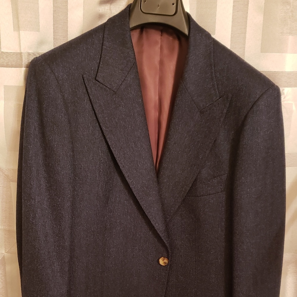 Peak Lapel Wool Tweed Sportcoat